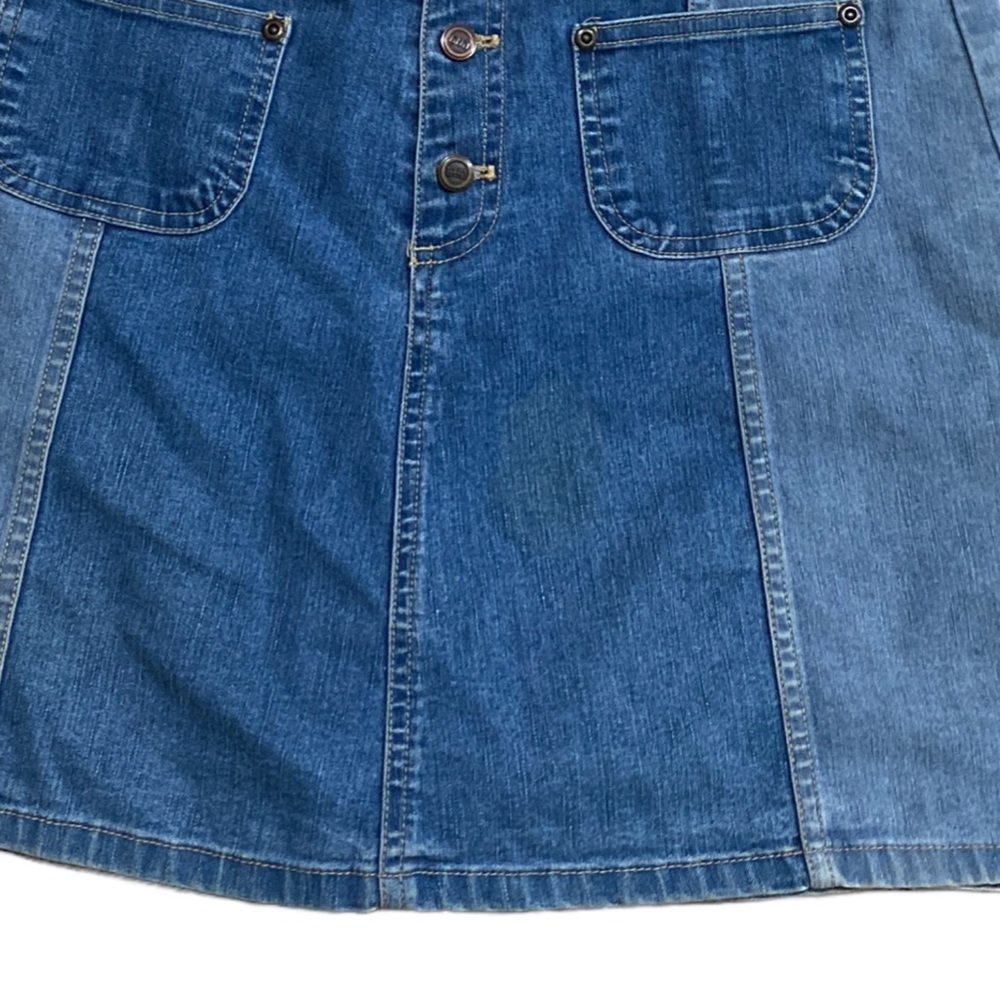 Vintage Patchwork Denim Mini Skort - image 6